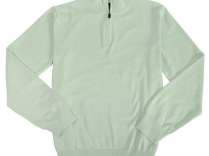 Viyella 1/4 Zip Mock Neck Long Sleeve Sweater with Elbow Patches