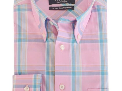 Viyella Button-Down Collar Long Sleeve No Iron Sport Shirt --Pink
