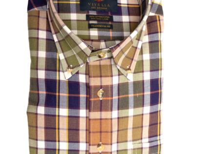 Viyella Long Sleeve Multi Earth Sport Shirt