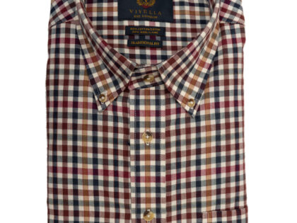 Viyella Long Sleeve Red Brick Check Sport Shirt