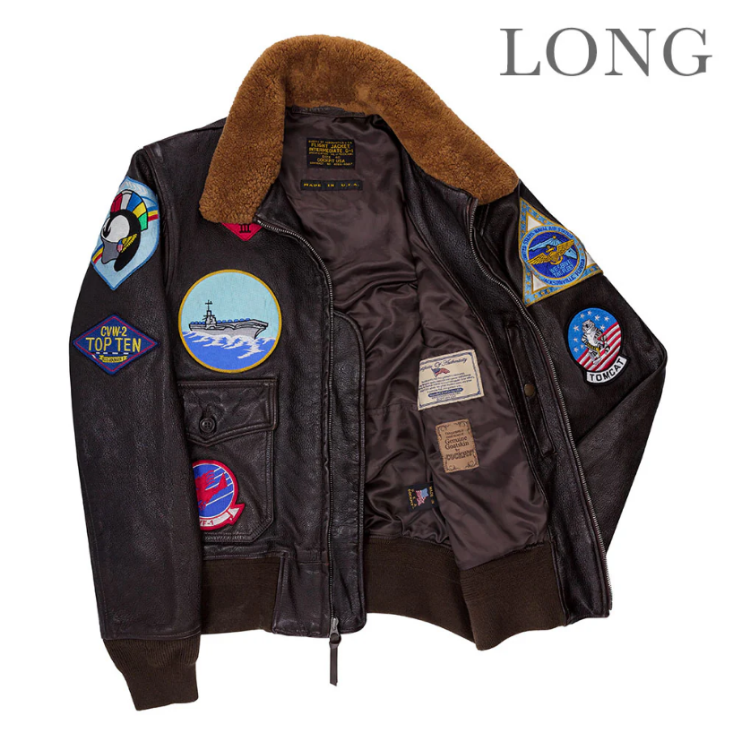 Cockpit USA "Movie Heroes" Top Gun Navy G-1 Jacket --LONG