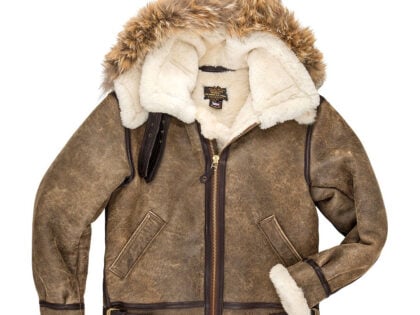 Cockpit USA B-3 Hooded Sheepskin Bomber Jacket
